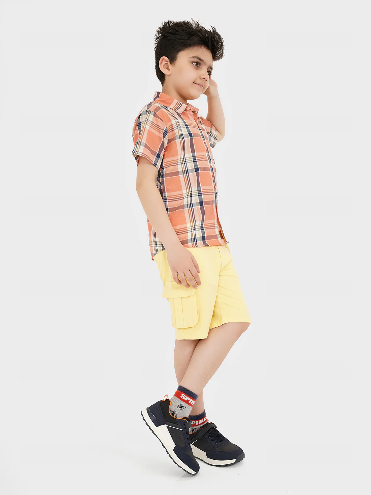 "AADAN" Cotton Checked Shirt - Image 2
