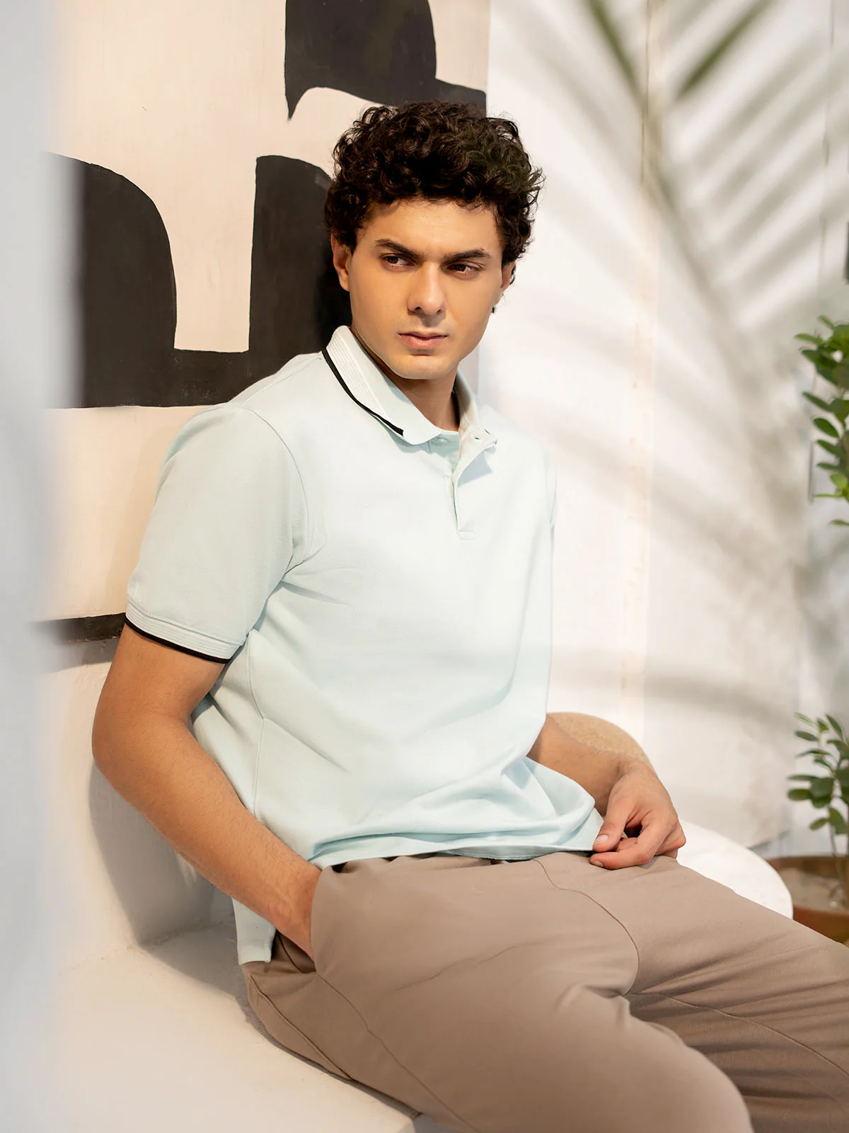 "ABELLE" Regular Fit Pique Polo Shirt - Image 3