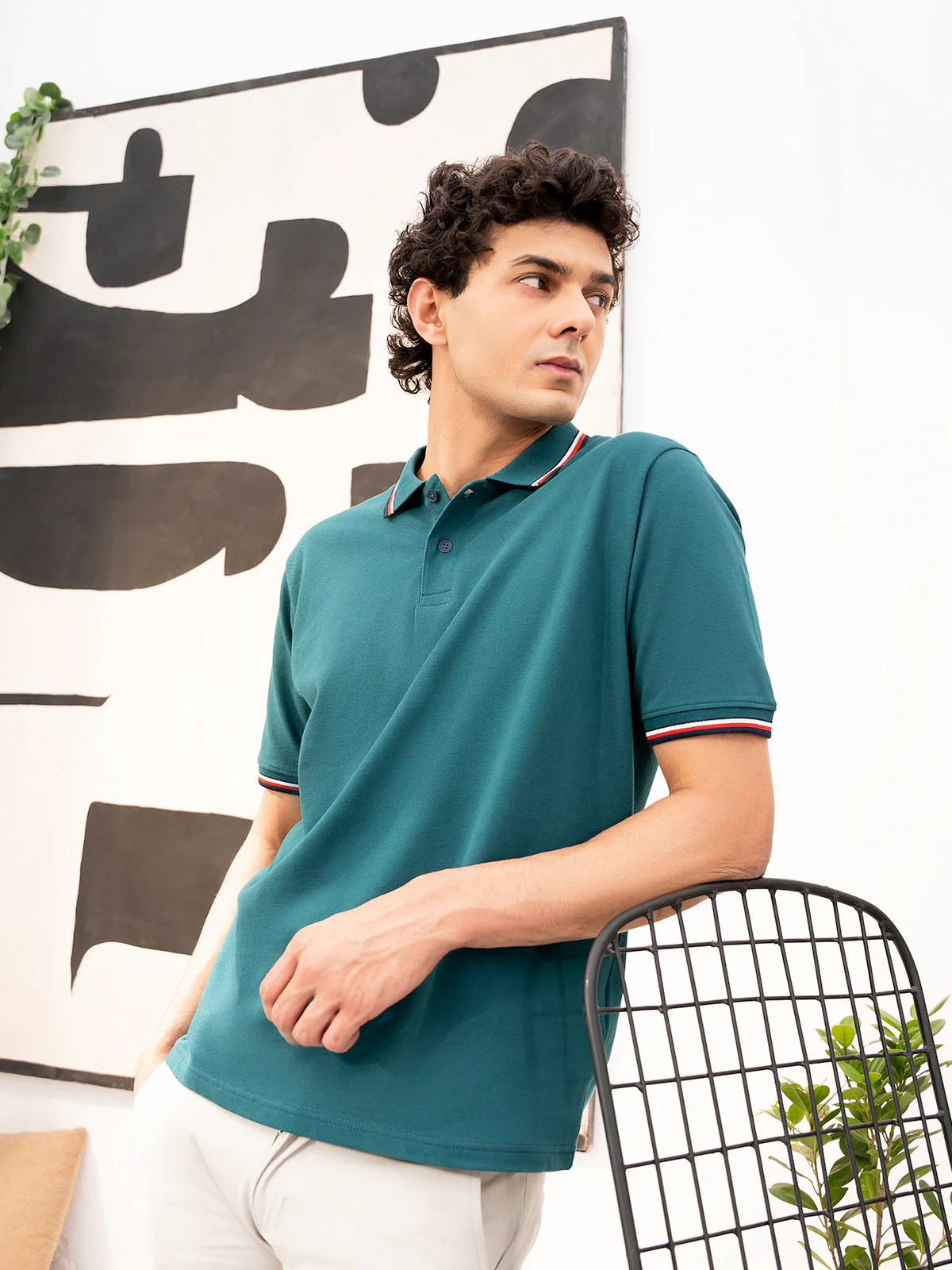 "ABELLE" Regular Fit Pique Polo Shirt - Image 3