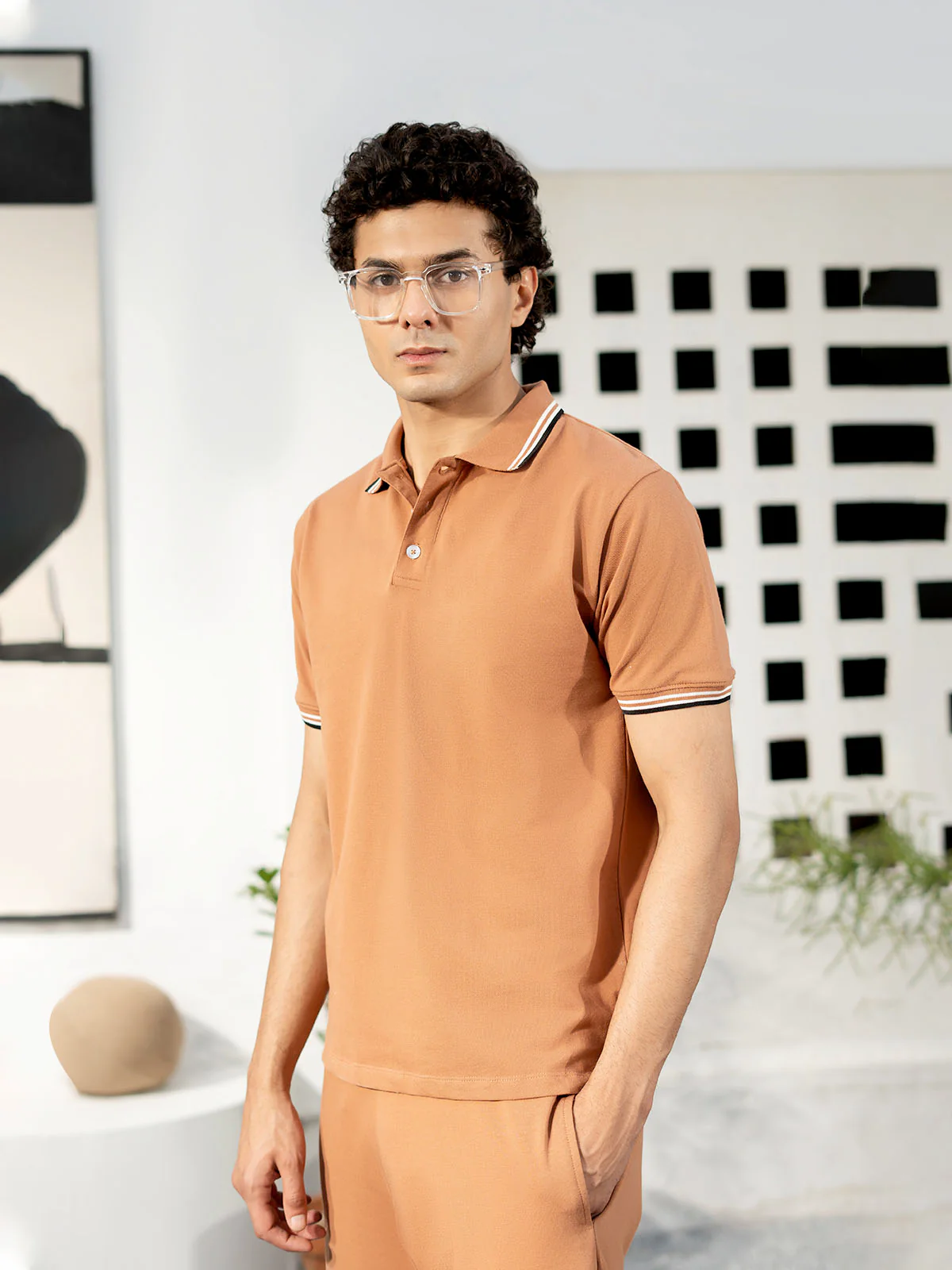"ABELLE" Regular Fit Pique Polo Shirt - Image 3