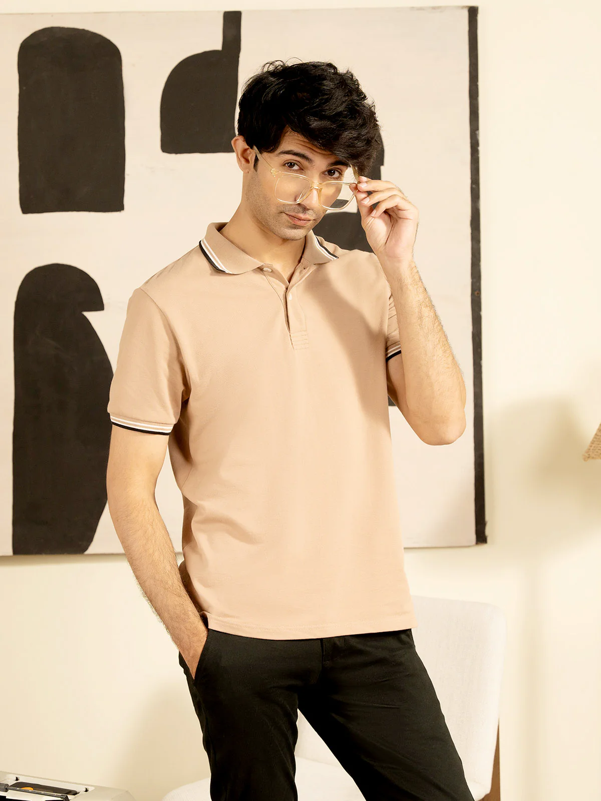 "ABELLE" Regular Fit Pique Polo Shirt - Image 7