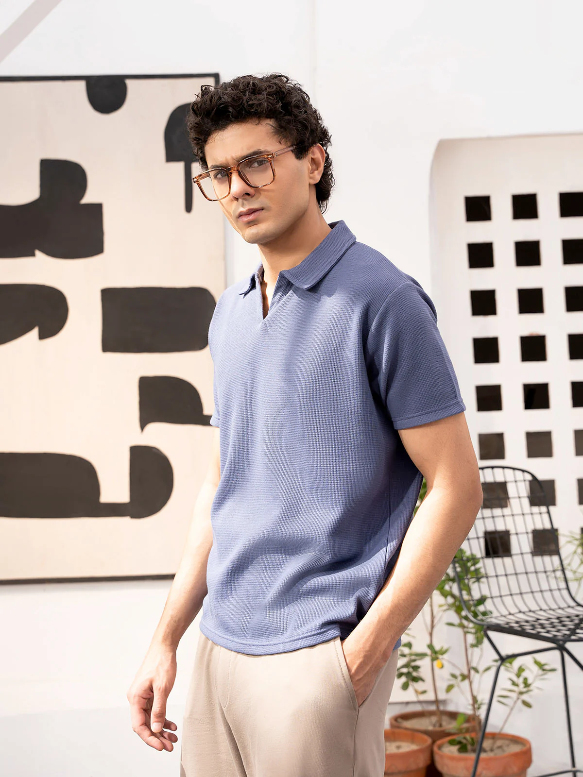 "ACQUEL" Regular Fit Jacquard Polo Shirt - Image 4