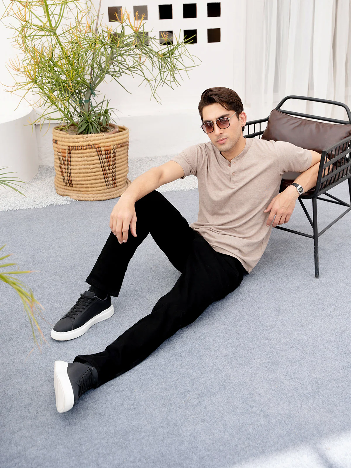 "ACQUEL" Regular Fit Jacquard Polo Shirt - Image 2