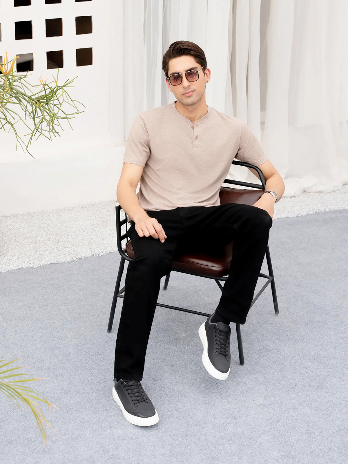 "ACQUEL" Regular Fit Jacquard Polo Shirt - Image 4