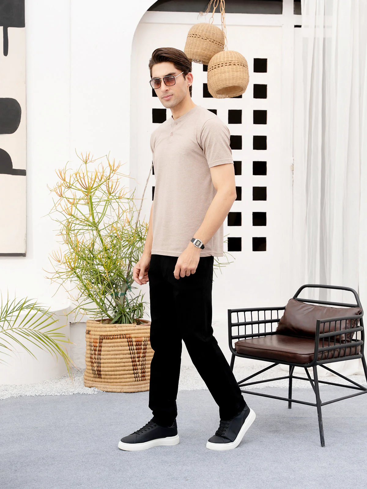 "ACQUEL" Regular Fit Jacquard Polo Shirt - Image 5