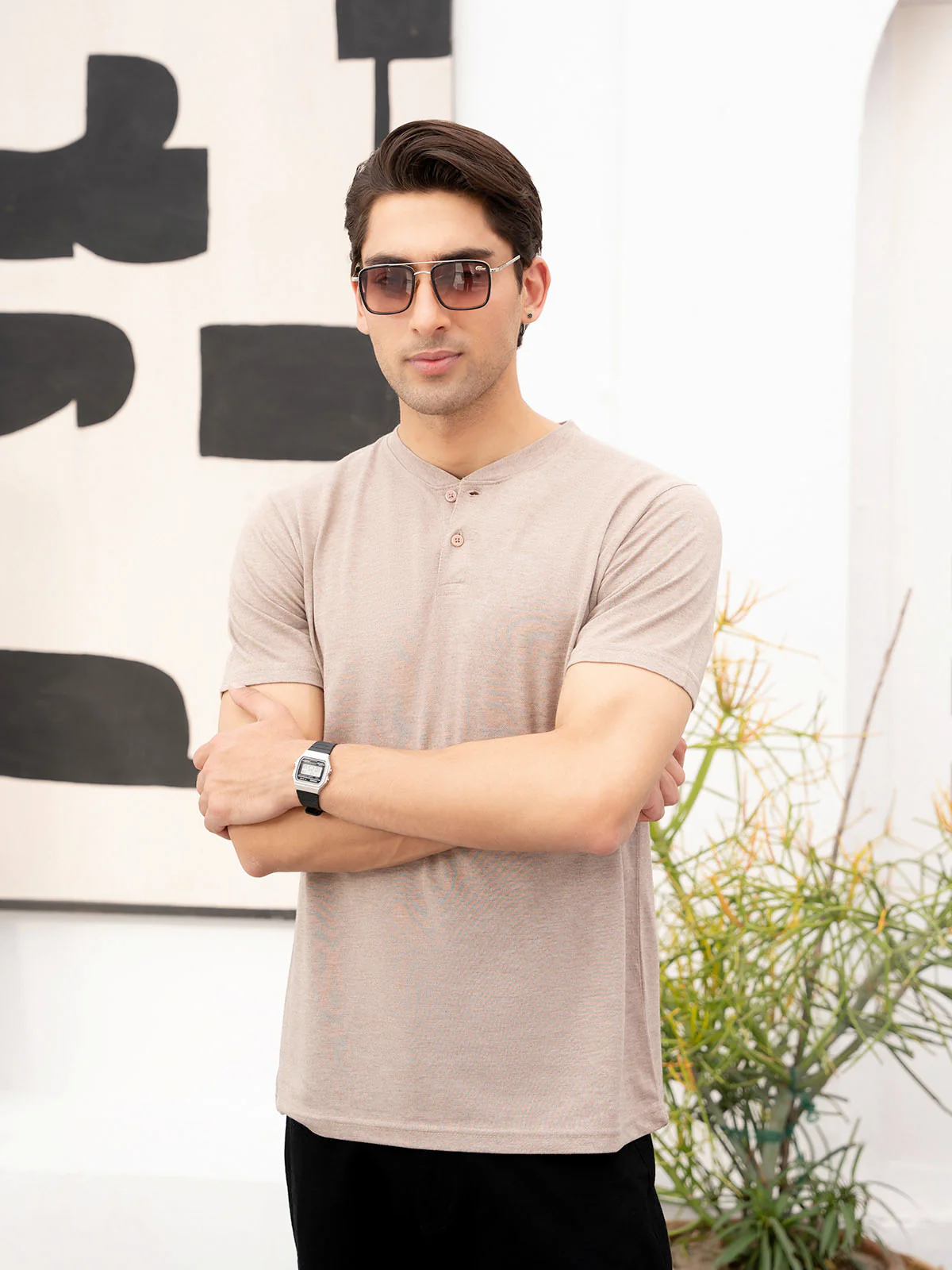 "ACQUEL" Regular Fit Jacquard Polo Shirt - Image 6