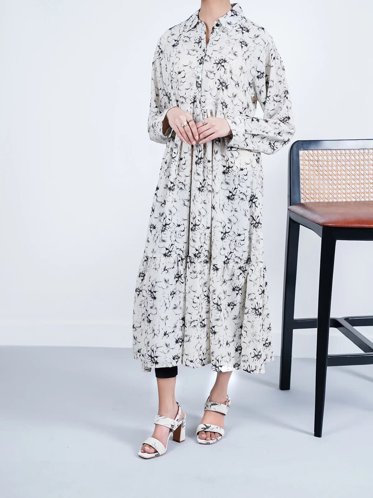 "ADAH" Printed Regular Fit Cotton Dress