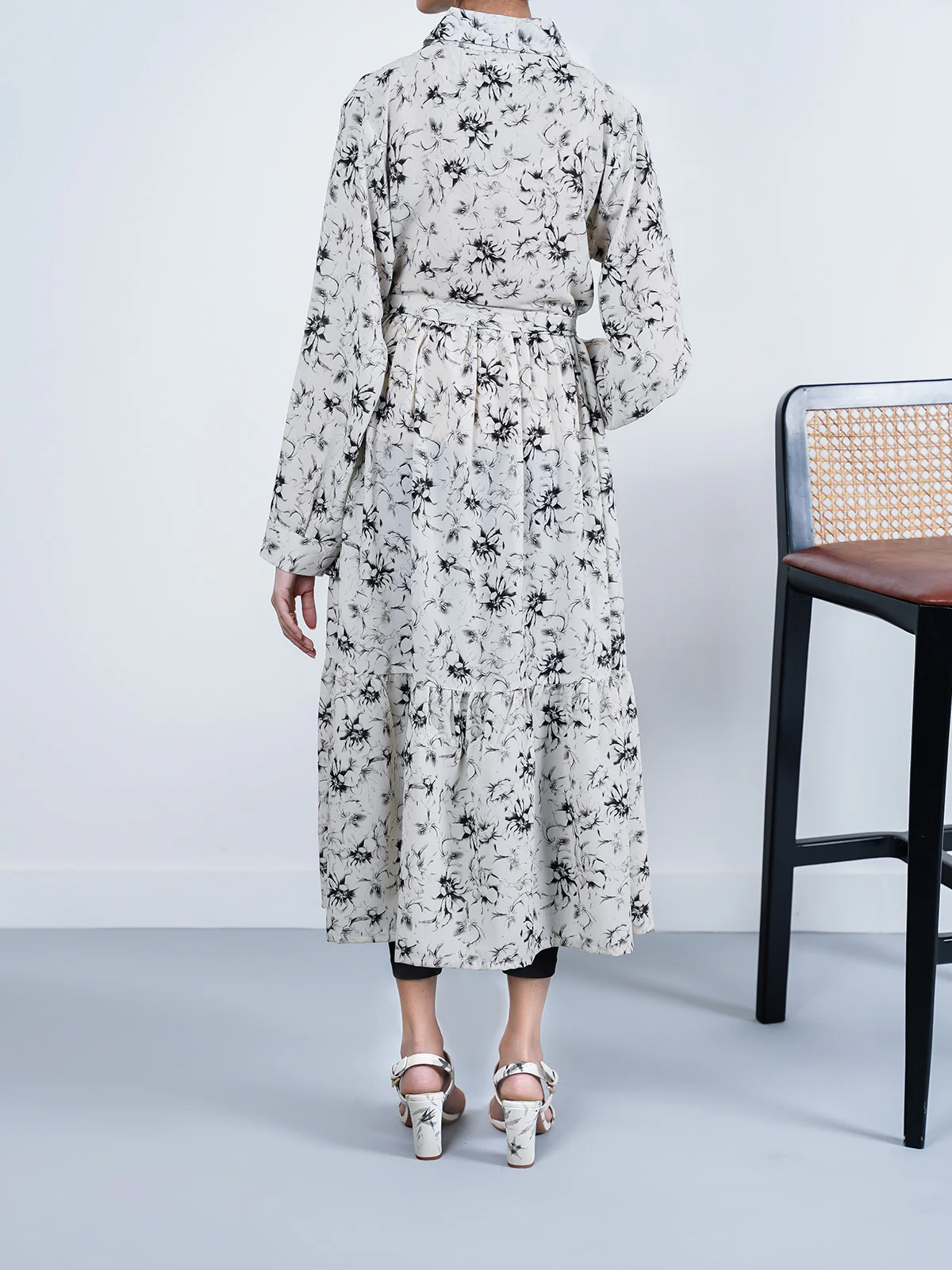 "ADAH" Printed Regular Fit Cotton Dress - Image 5