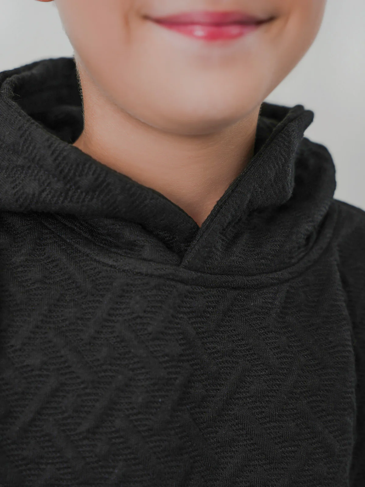 "AFRODITI" Textured Regular Fit Fleece Hoodie - Image 4