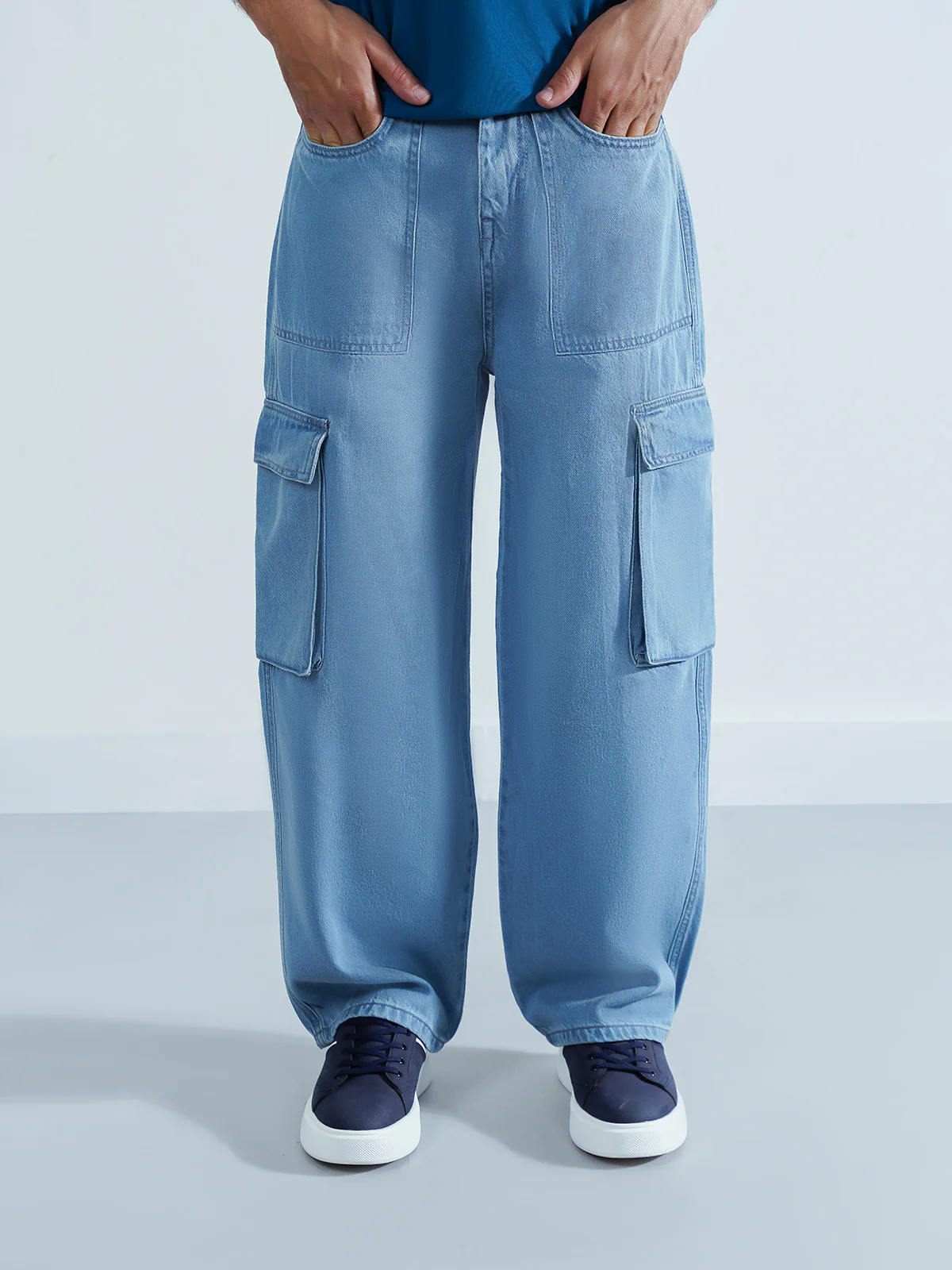 "AIKO" Casual Cargo Fit Denim Jeans
