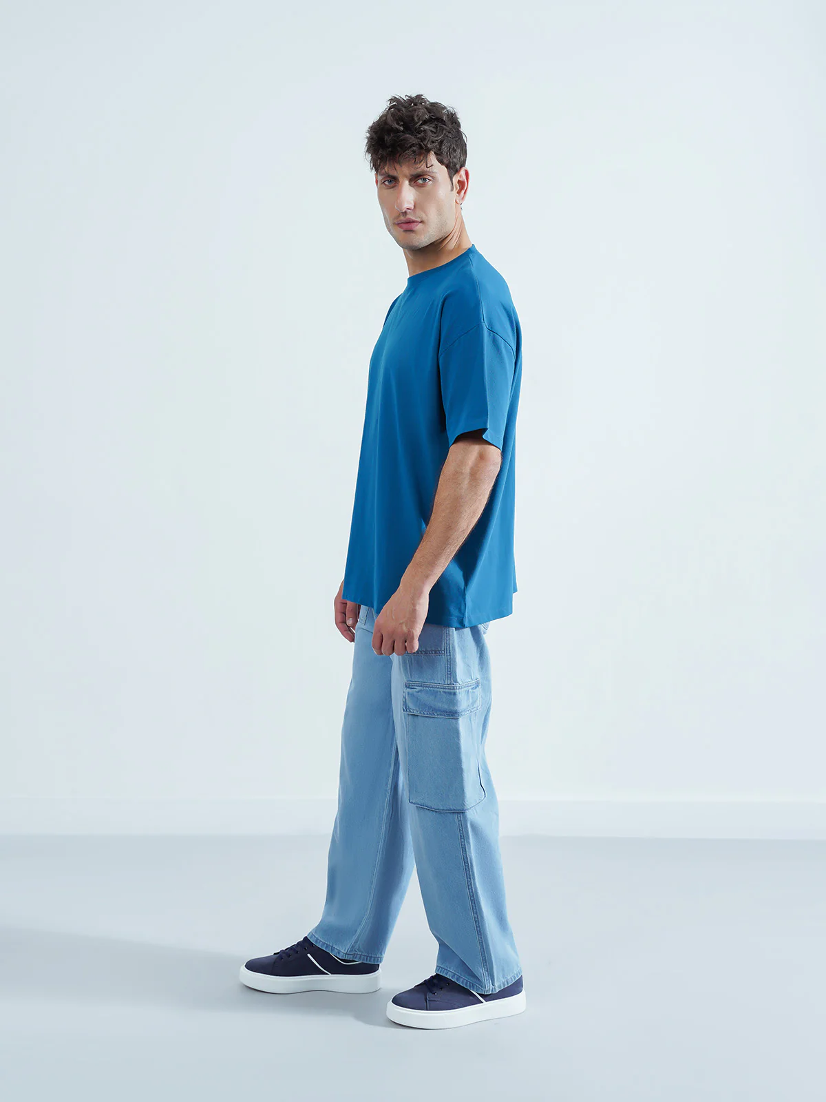 "AIKO" Casual Cargo Fit Denim Jeans - Image 3