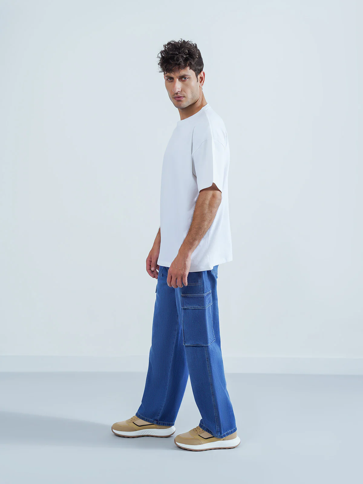 "AIKO" Casual Cargo Fit Denim Jeans - Image 3