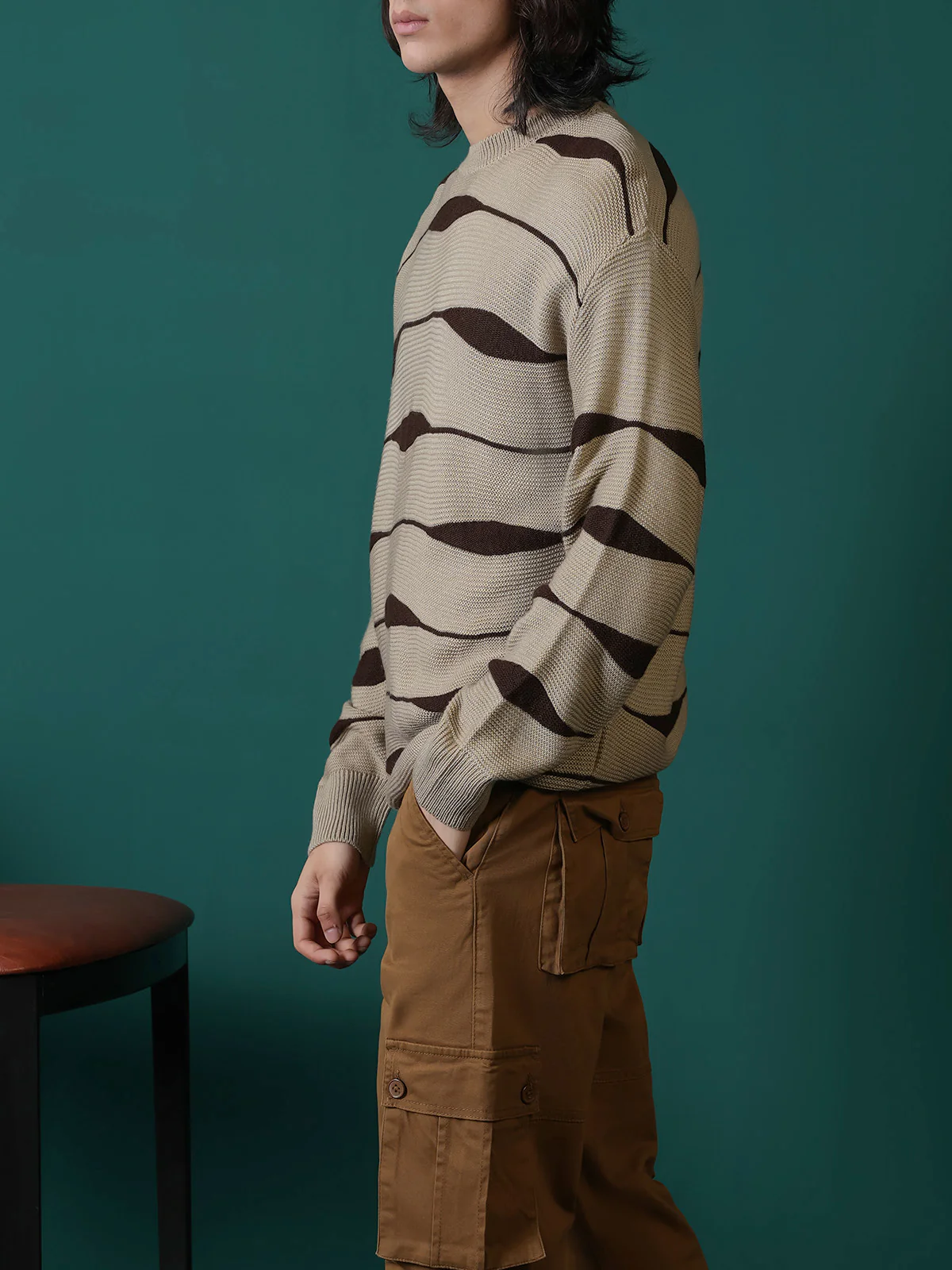 "ALDOUS" Regular Fit Yarn Dyed Acrylic Sweater - Image 2