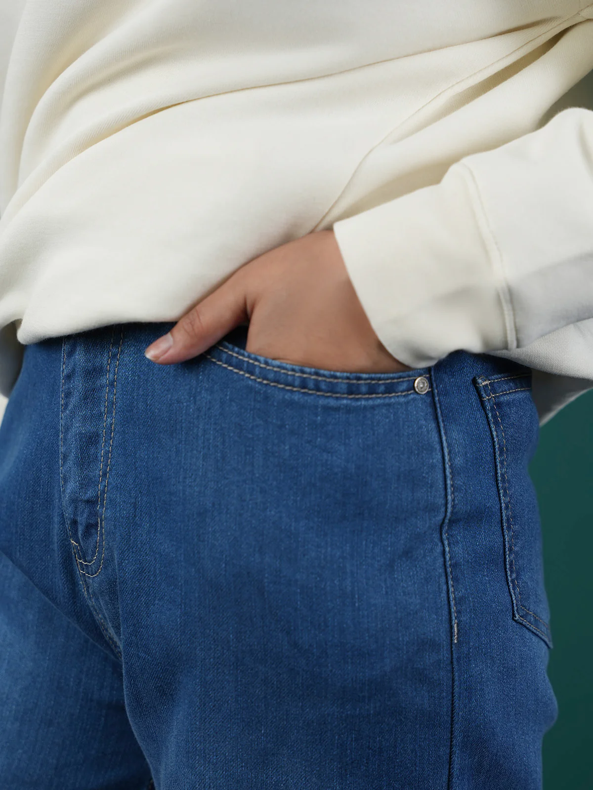 "ALEYDIS" Relaxed Plazo Fit Denim Pant - Image 3