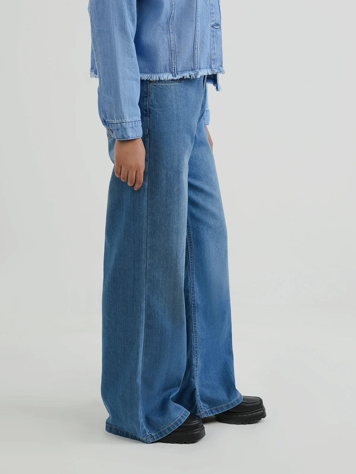 "ALEYDIS" Relaxed Plazo Fit Denim Pant - Image 2