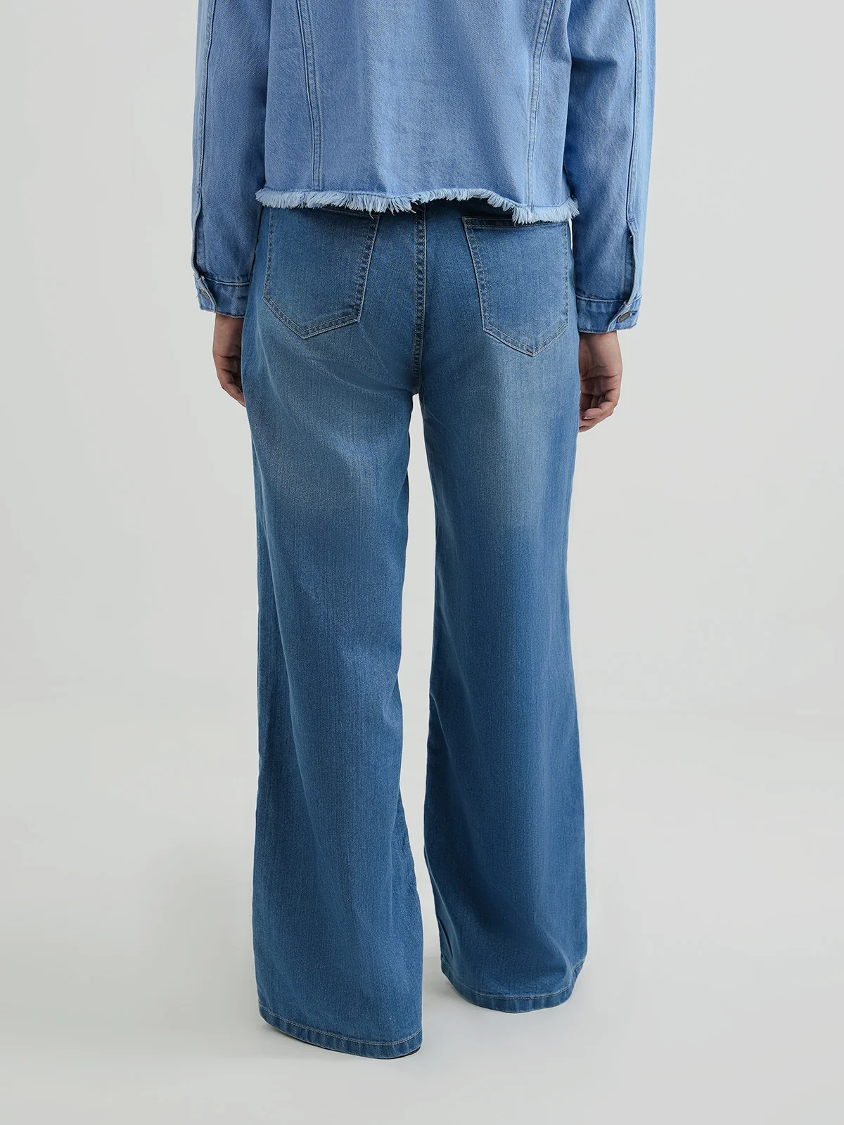 "ALEYDIS" Relaxed Plazo Fit Denim Pant - Image 4