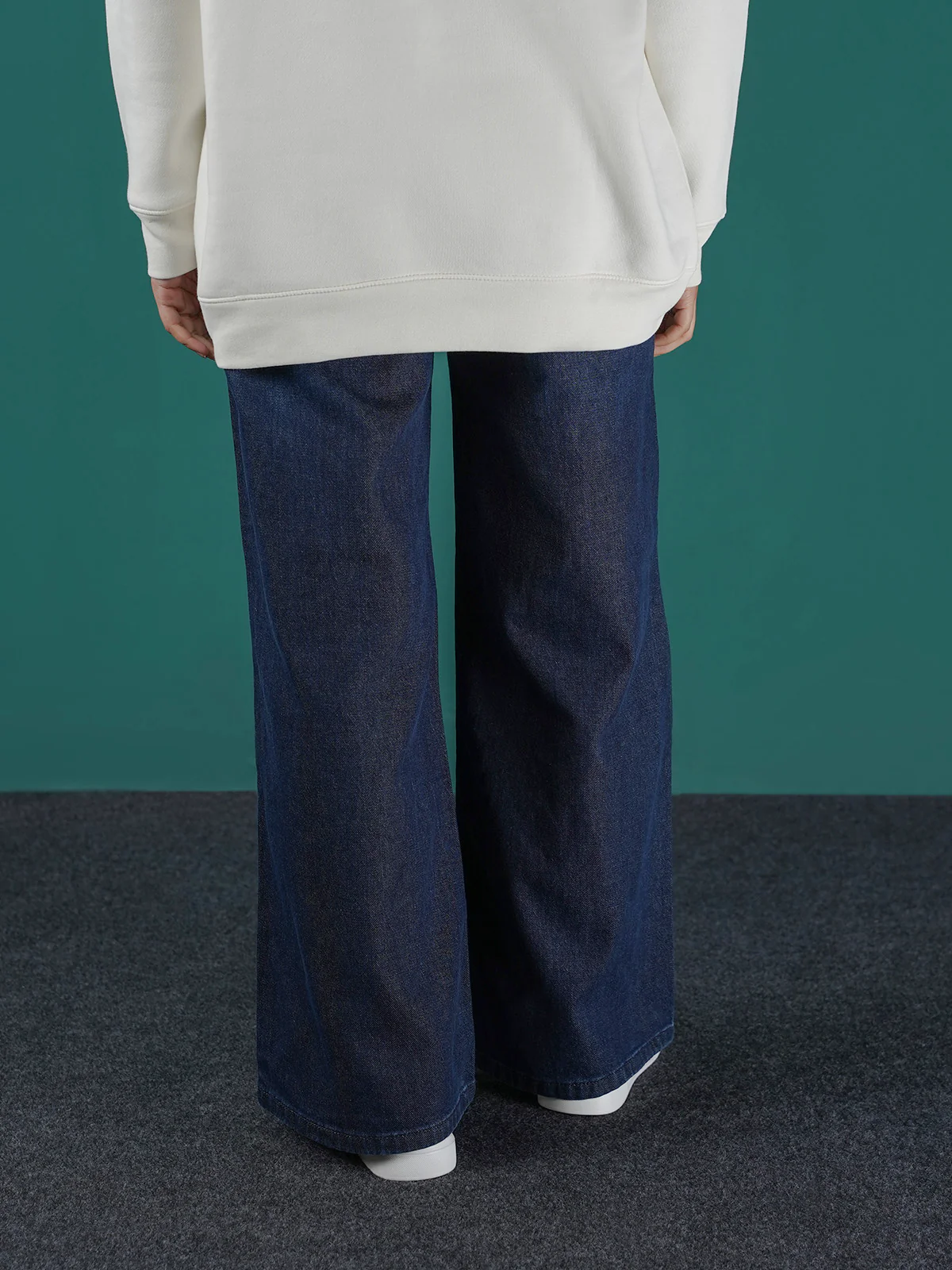 "ALEYDIS" Relaxed Plazo Fit Denim Pant - Image 4