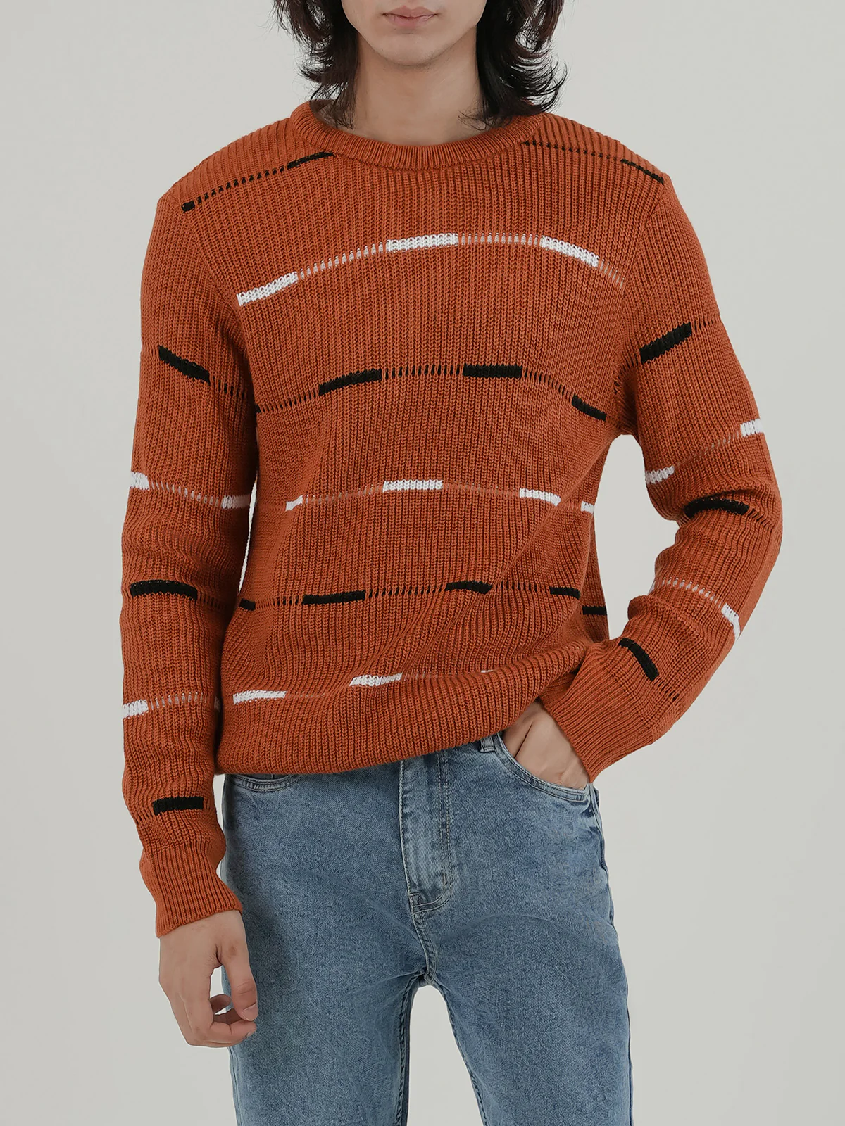 "ALLARD" Regular Fit Yarn Dyed Acrylic Sweater
