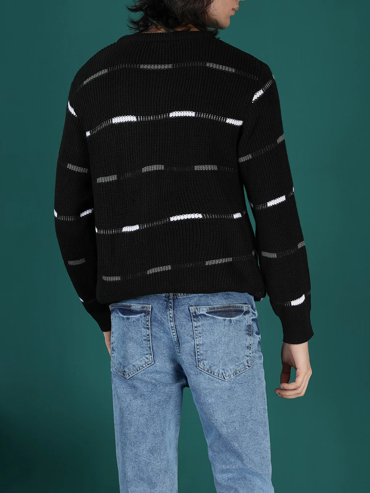 "ALLARD" Regular Fit Yarn Dyed Acrylic Sweater - Image 5