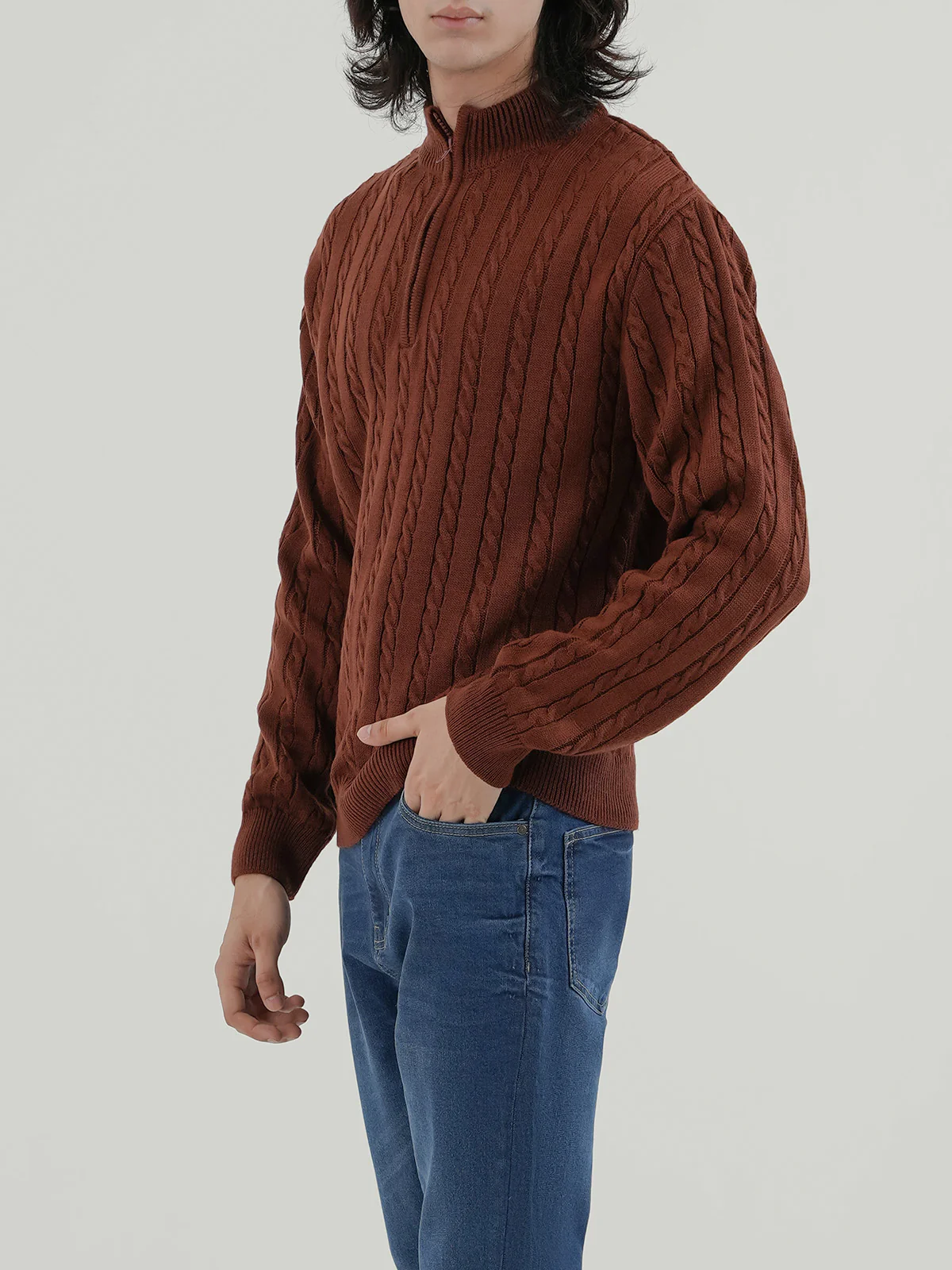 "ALSTON" Regular Fit Textured Acrylic Sweater - Image 2
