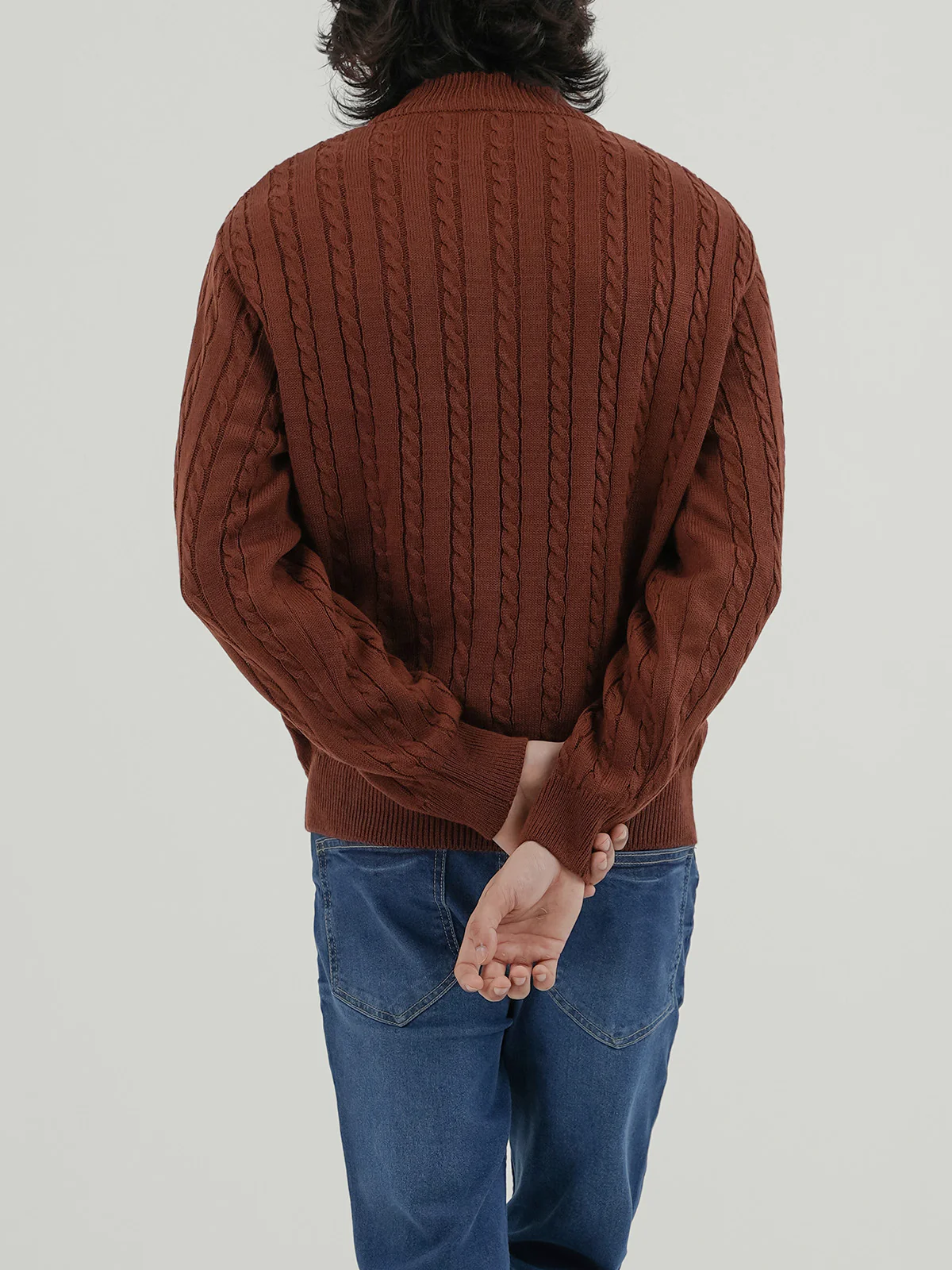 "ALSTON" Regular Fit Textured Acrylic Sweater - Image 6