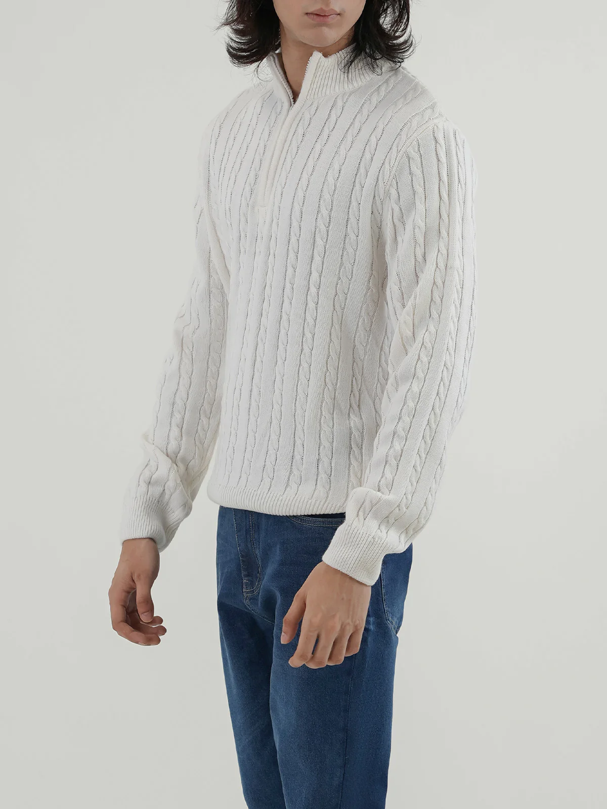 "ALSTON" Regular Fit Textured Acrylic Sweater - Image 2