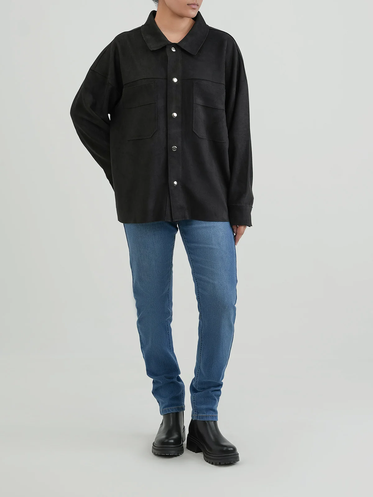 "AMAKA" Structured Fit Suede Jacket - Image 2