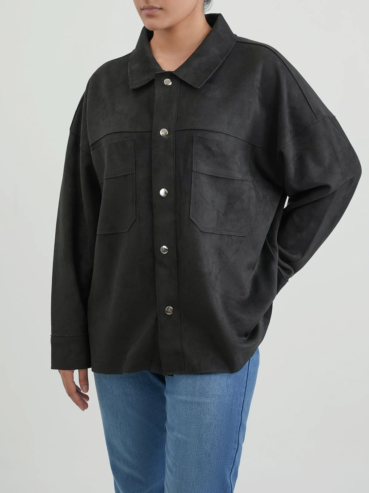 "AMAKA" Structured Fit Suede Jacket - Image 4