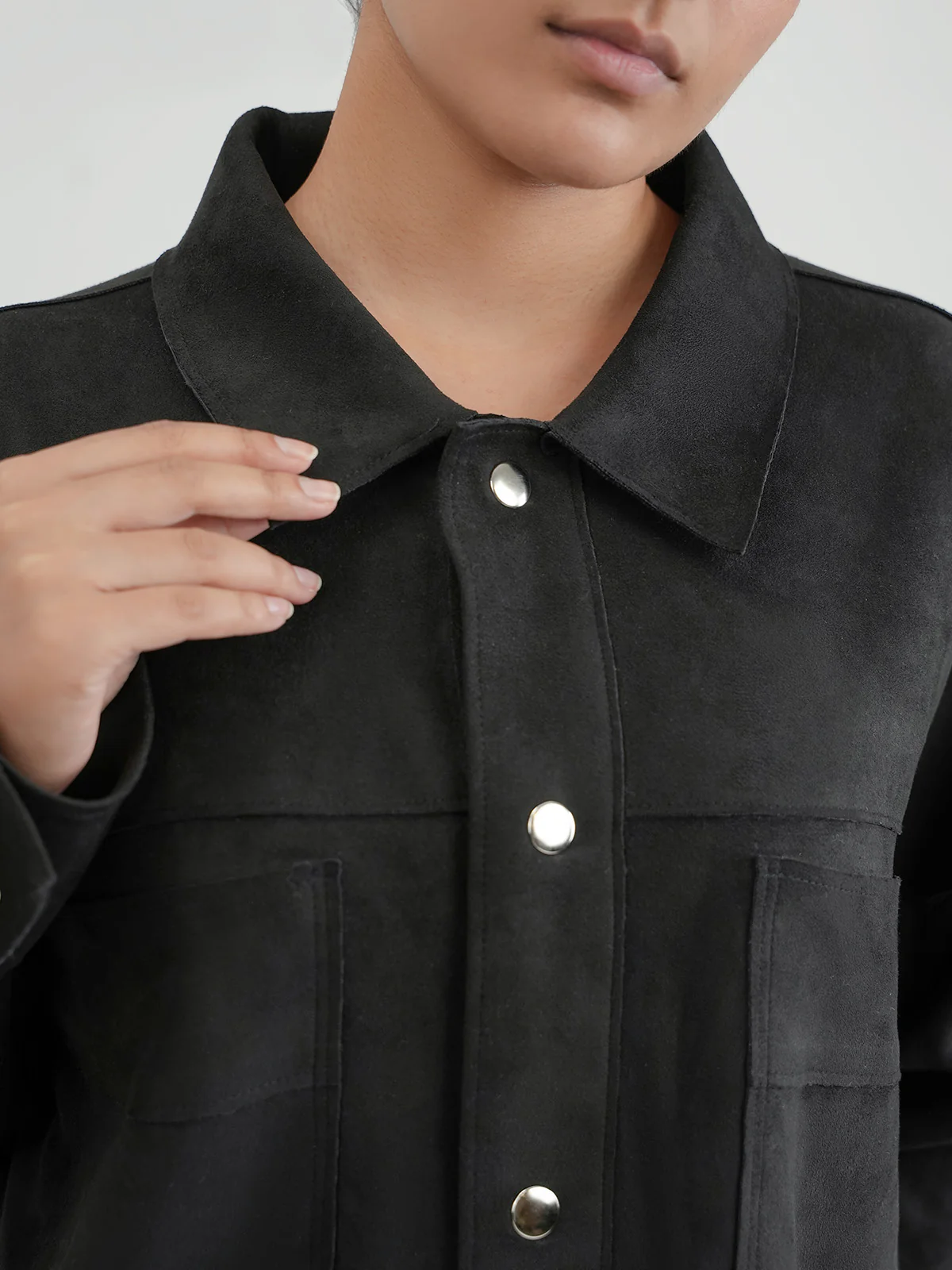 "AMAKA" Structured Fit Suede Jacket - Image 5