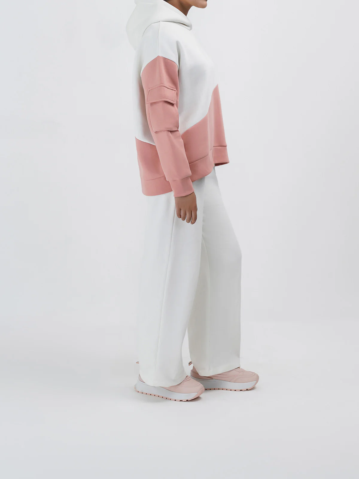 "AMBRA" Cut Design Pull Over Hoodie - Image 3