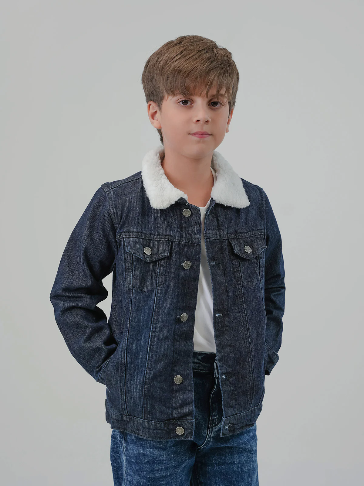 "ANSELM" Trendy Regular Denim Jacket - Image 3
