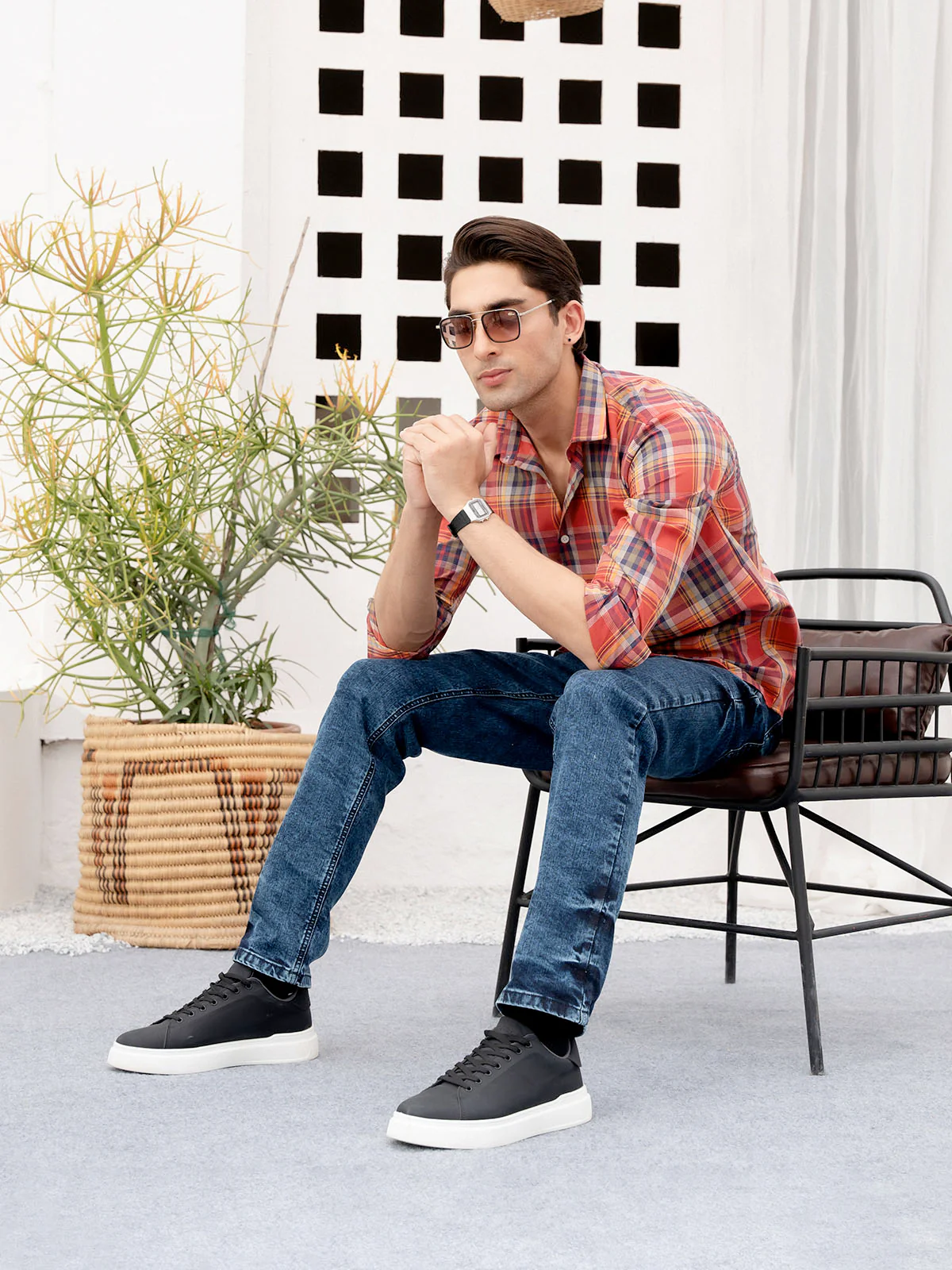 "APHAEL" Regular Fit Cotton Casual Shirt - Image 3