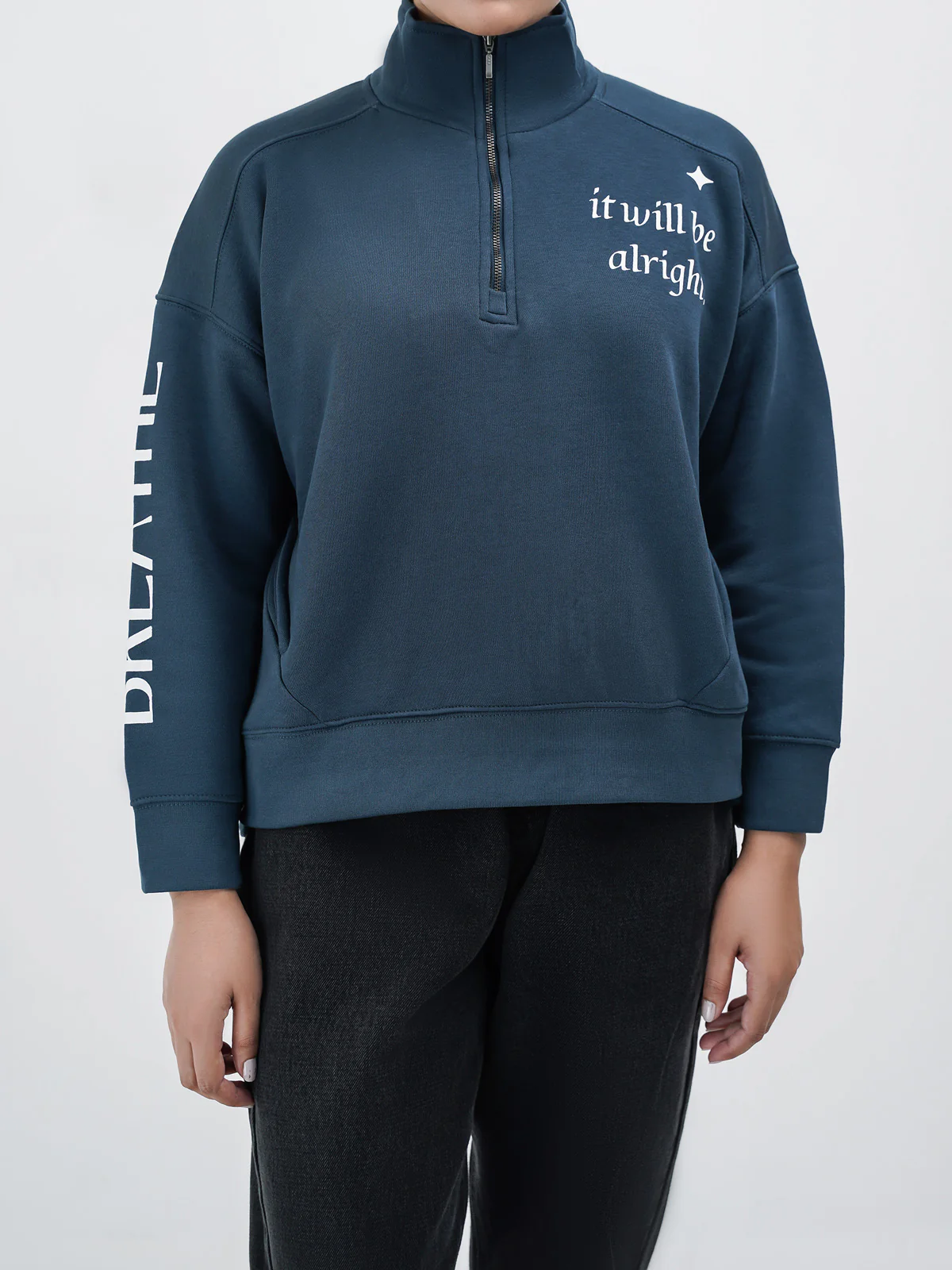 "ARCHES" Half Zip Casual Sweatshirt - Image 2
