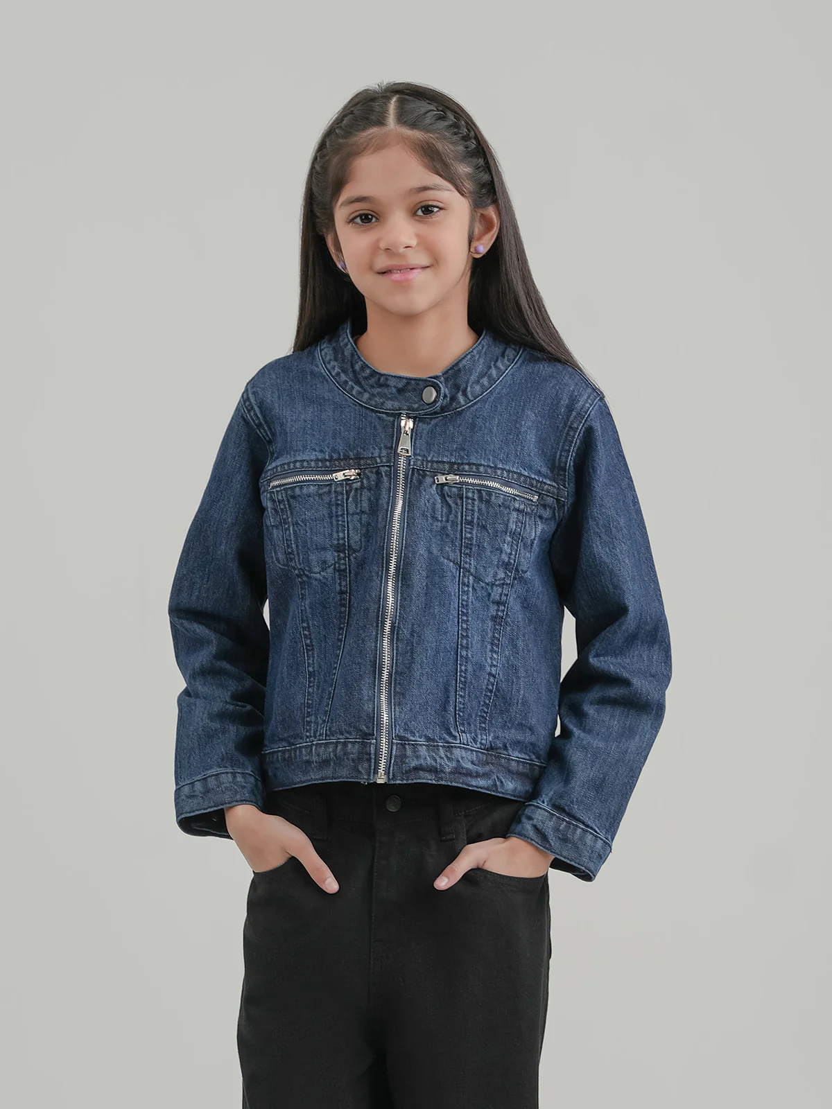 "ARNOLD" Zipper Regular Fit Denim Jacket