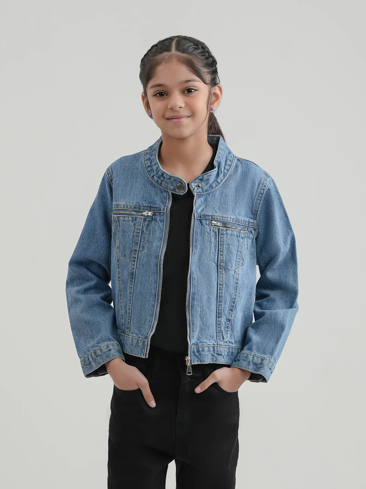 "ARNOLD" Zipper Regular Fit Denim Jacket