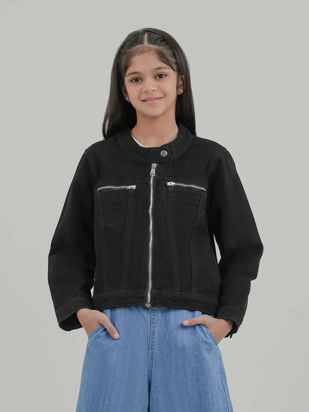 "ARNOLD" Zipper Regular Fit Denim Jacket