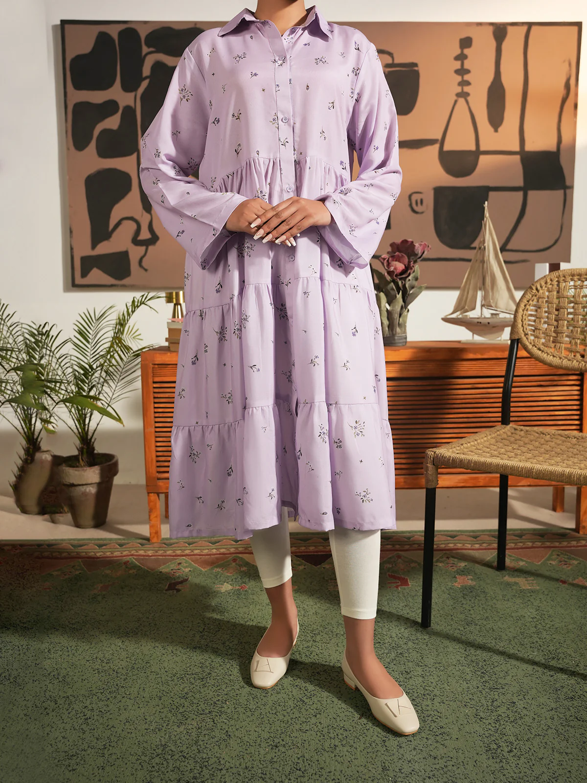 "ARZON" Printed Regular Fit Cotton Dress