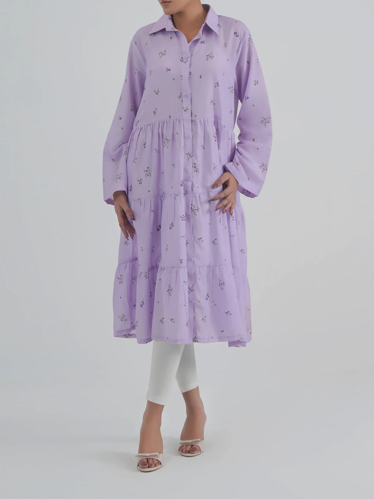 "ARZON" Printed Regular Fit Cotton Dress - Image 2