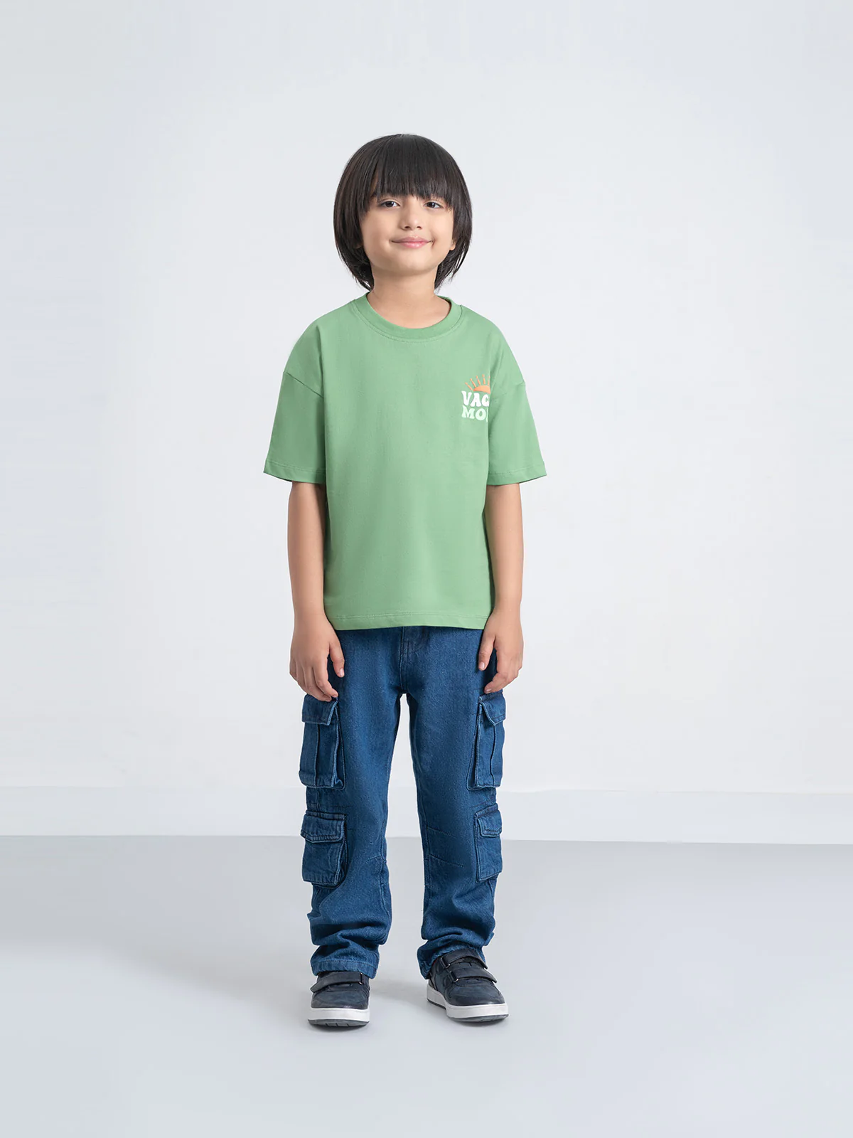 "ATSUO" Cargo Fit Charcoal Jeans - Image 2