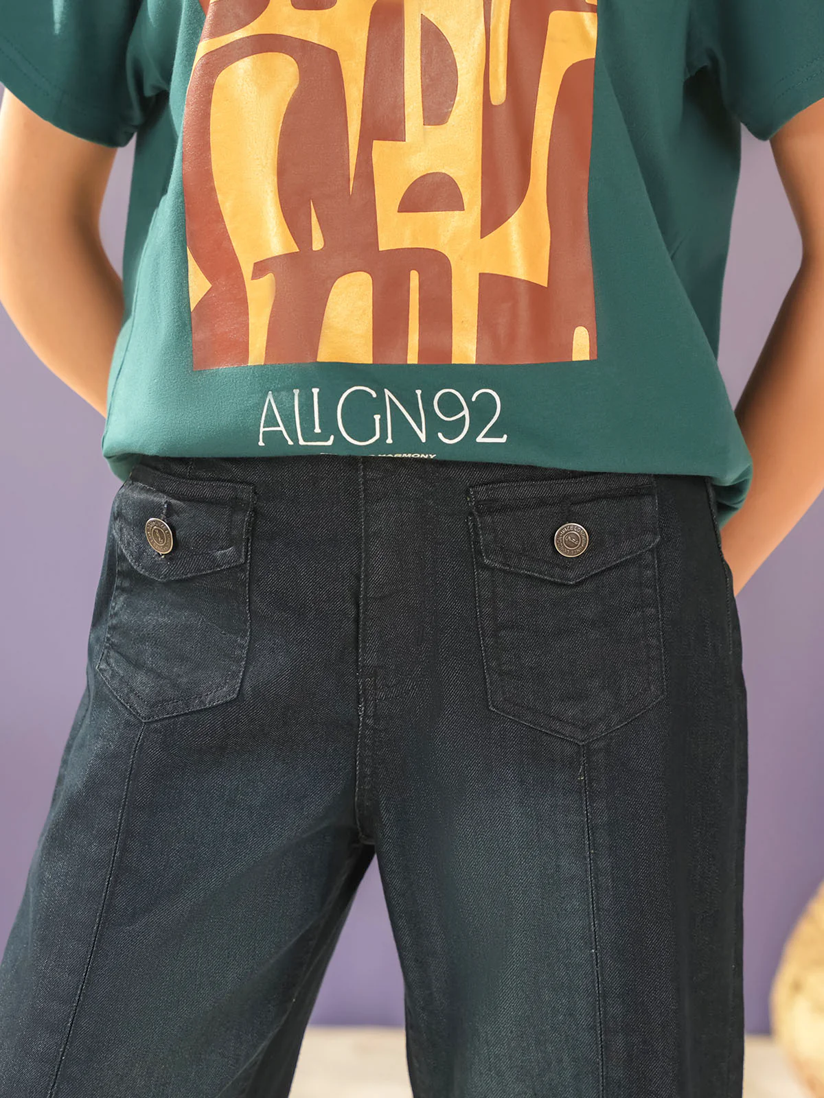 "AUDIE" Plazo Fit Denim Pant - Image 3