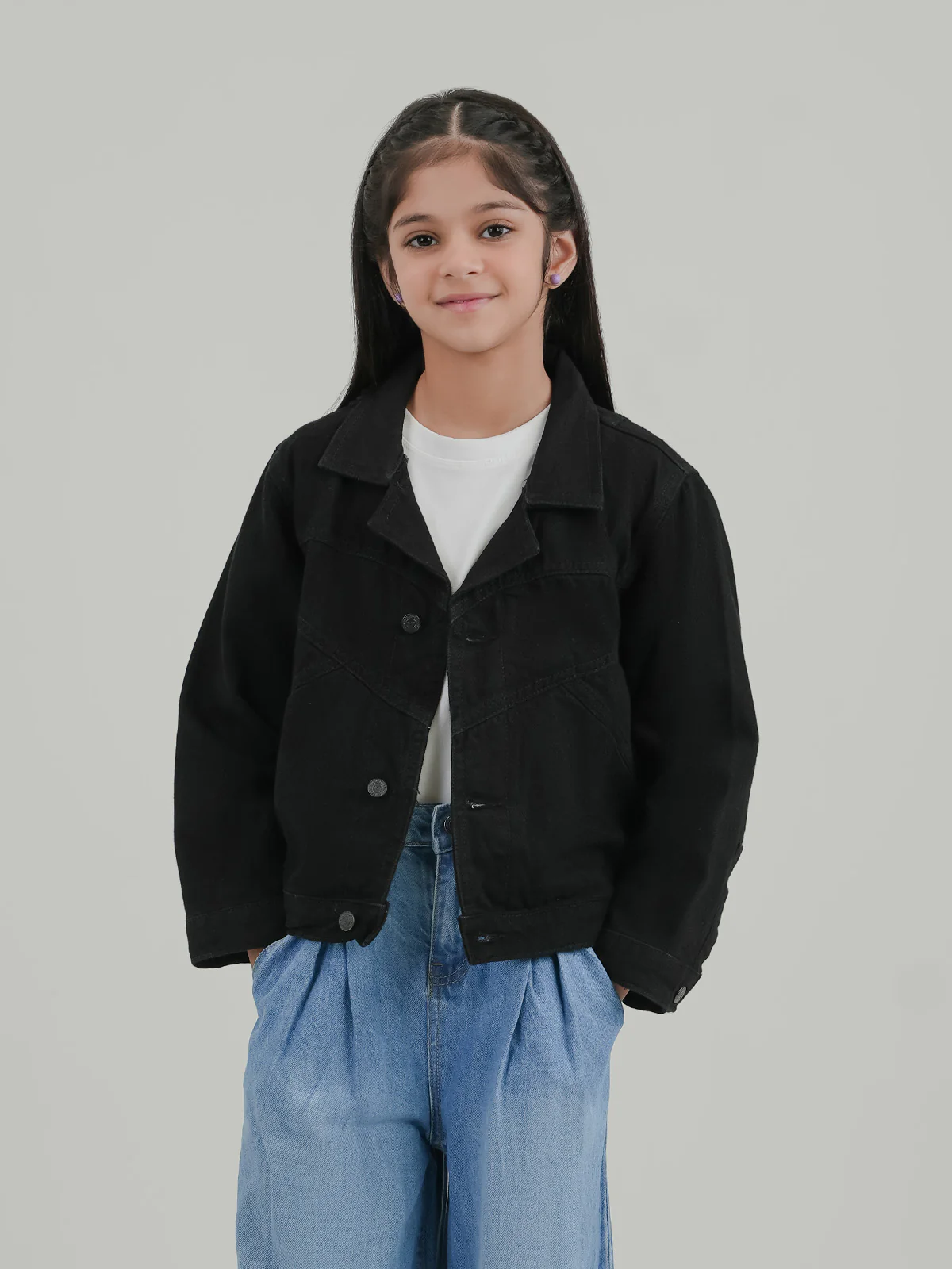 "AUTHARI" Trendy Cropped Denim Jacket