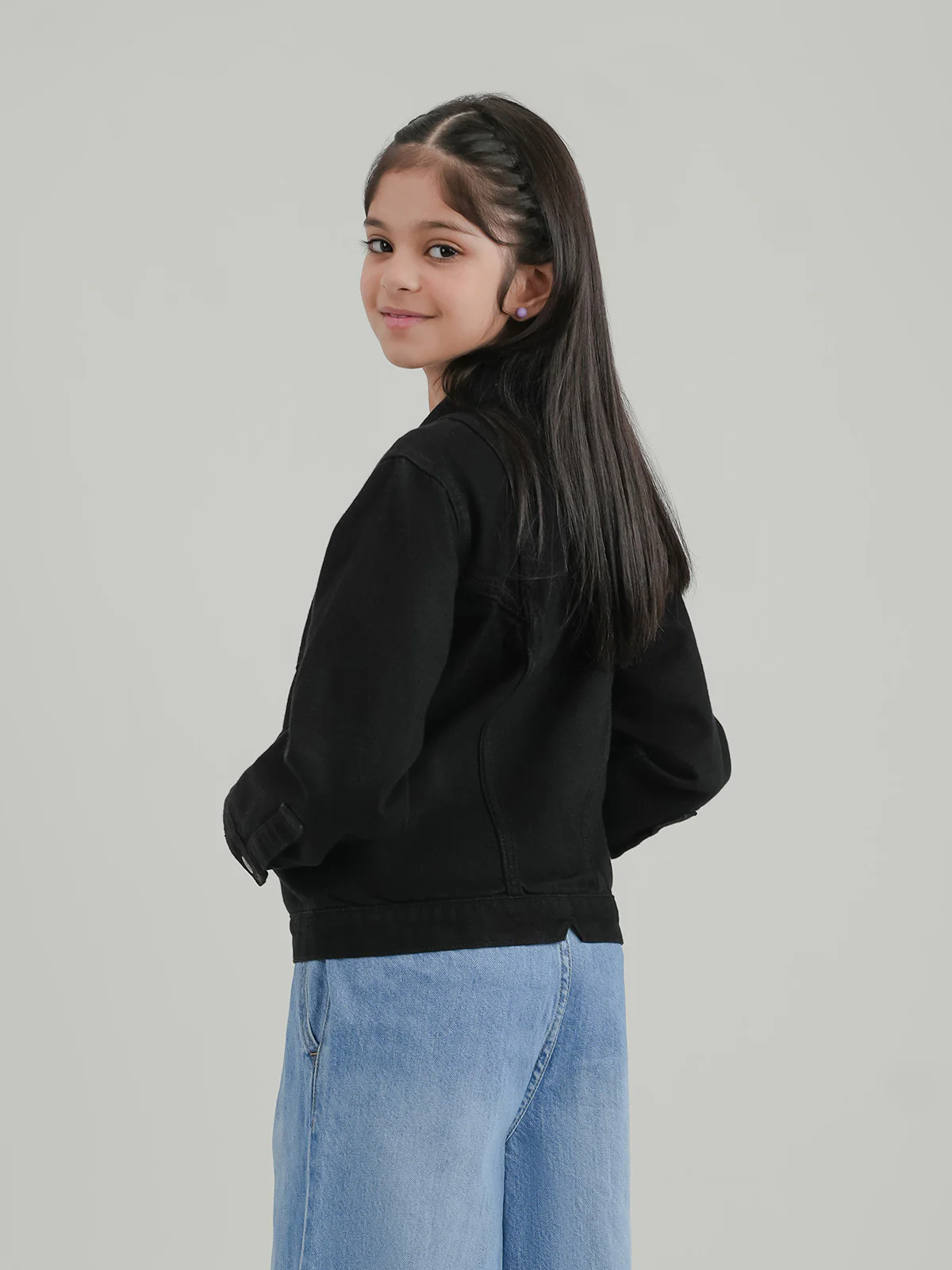 "AUTHARI" Trendy Cropped Denim Jacket - Image 5