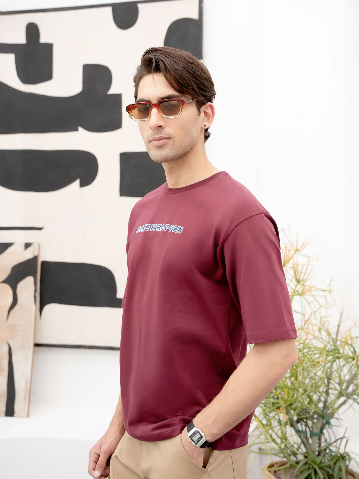 "AVERIE" Graphic Drop Shoulder T-Shirt - Image 4