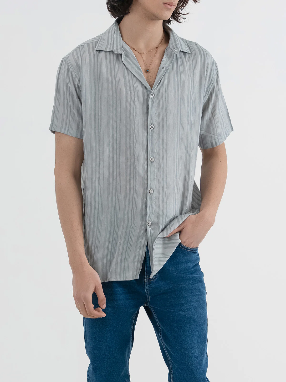 "AYSON" Lining Loose Fit Casual Shirt
