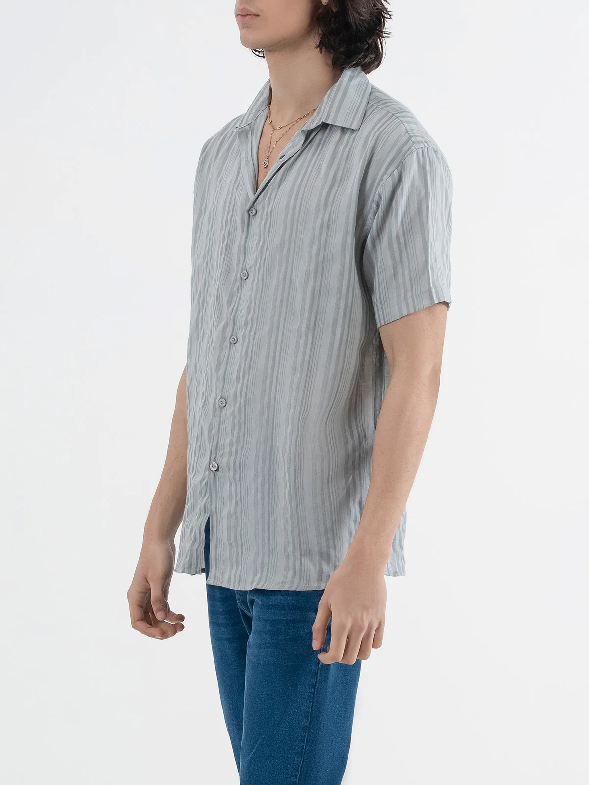 "AYSON" Lining Loose Fit Casual Shirt - Image 2