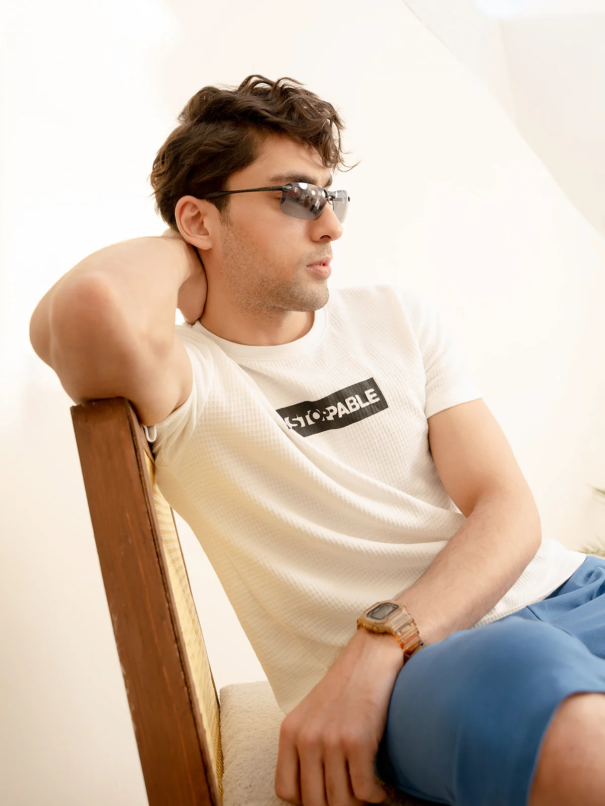 "BASIL" Regular Fit Jacquard T-Shirt - Image 6