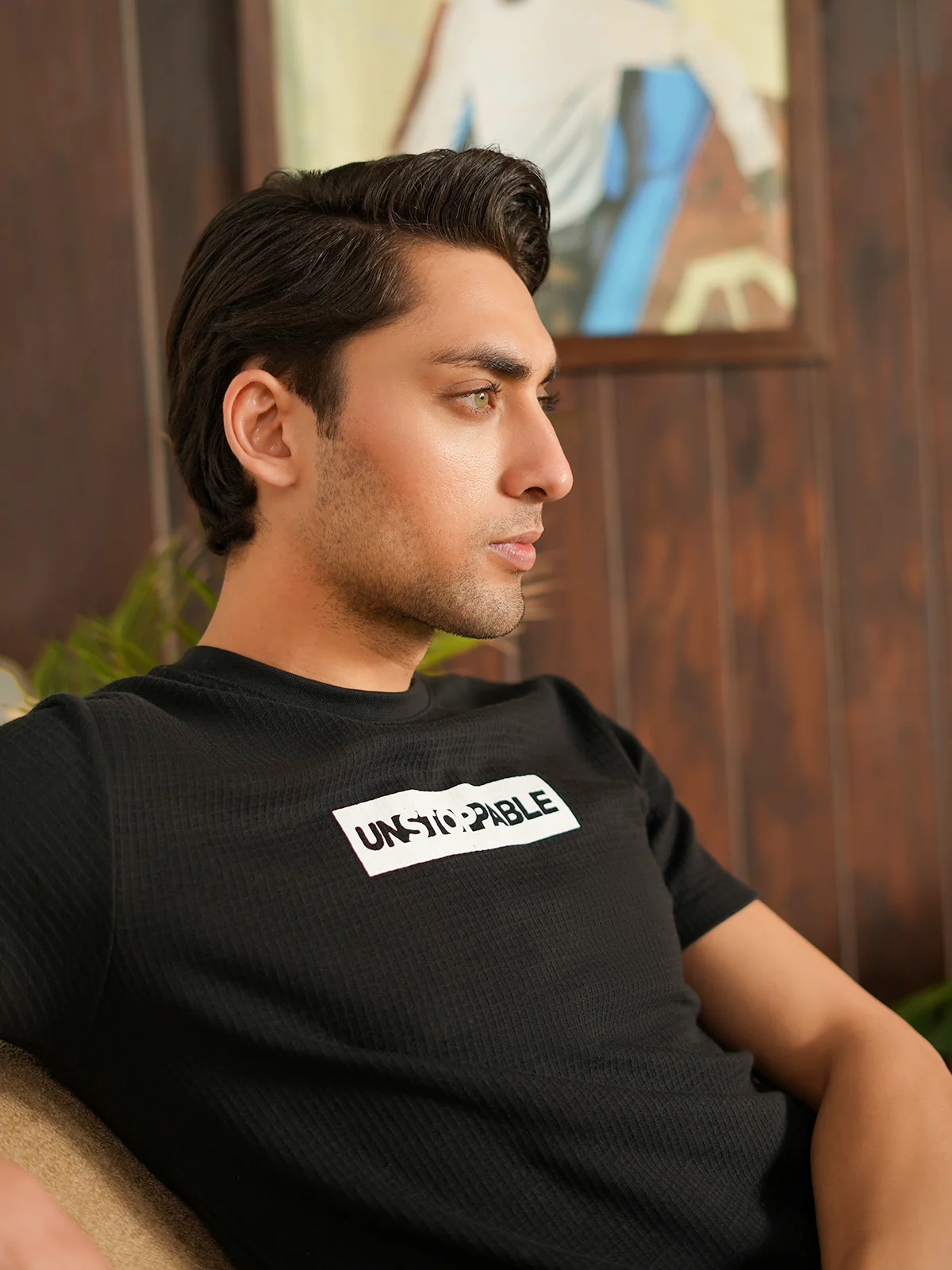 "BASIL" Regular Fit Jacquard T-Shirt