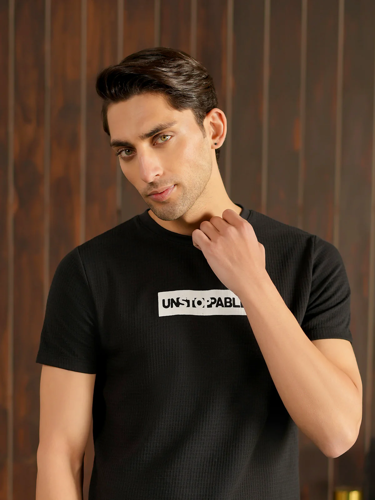 "BASIL" Regular Fit Jacquard T-Shirt - Image 3