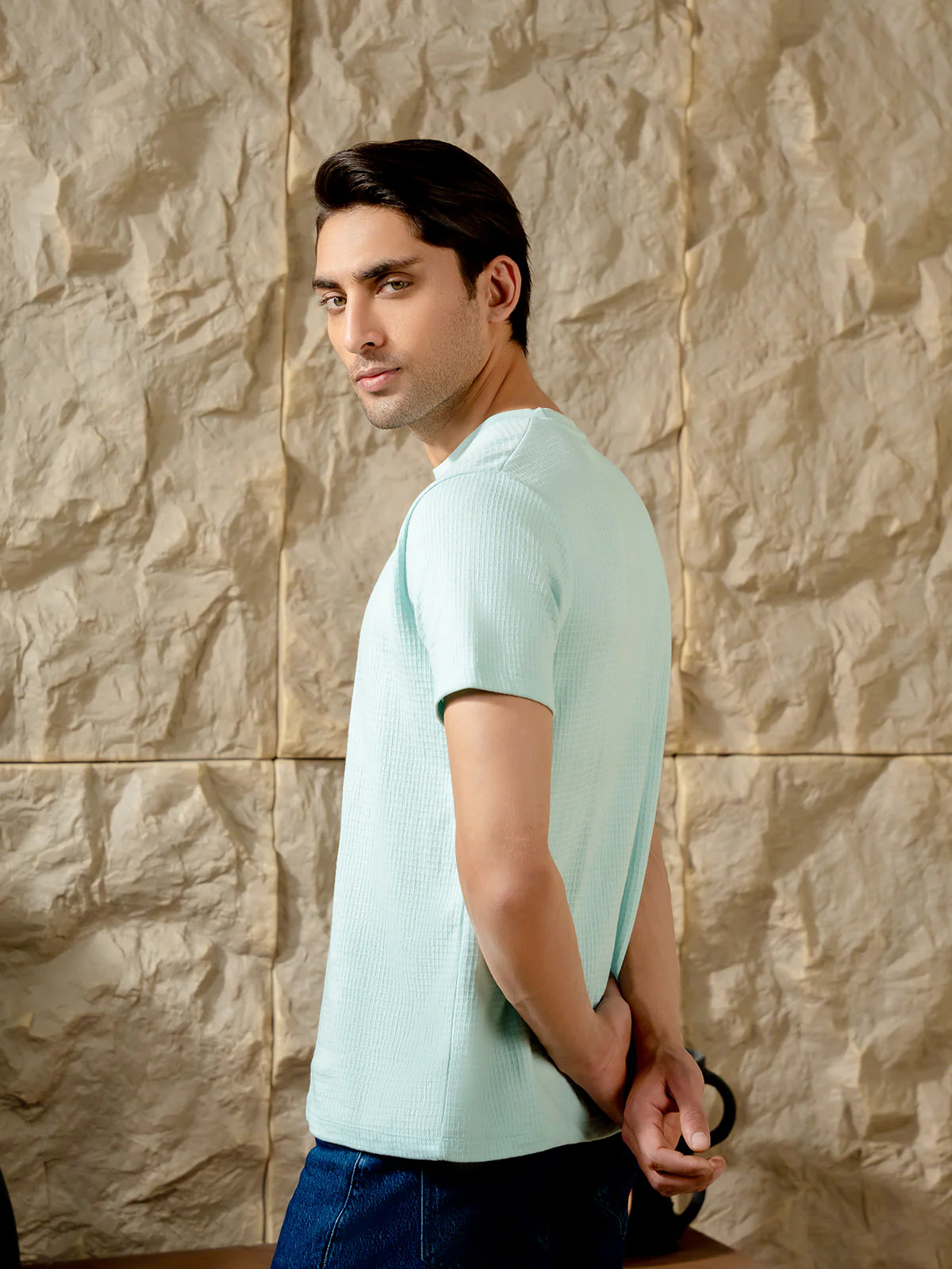 "BASIL" Regular Fit Jacquard T-Shirt - Image 5