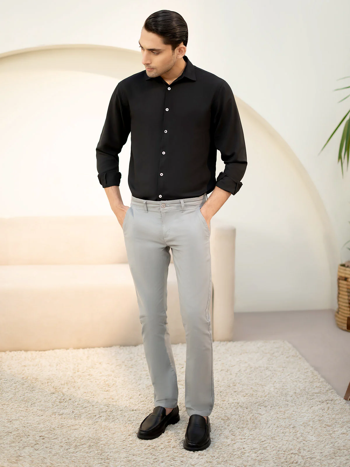 "BRIELLE" Regular Fit Cotton Casual Shirt - Image 3